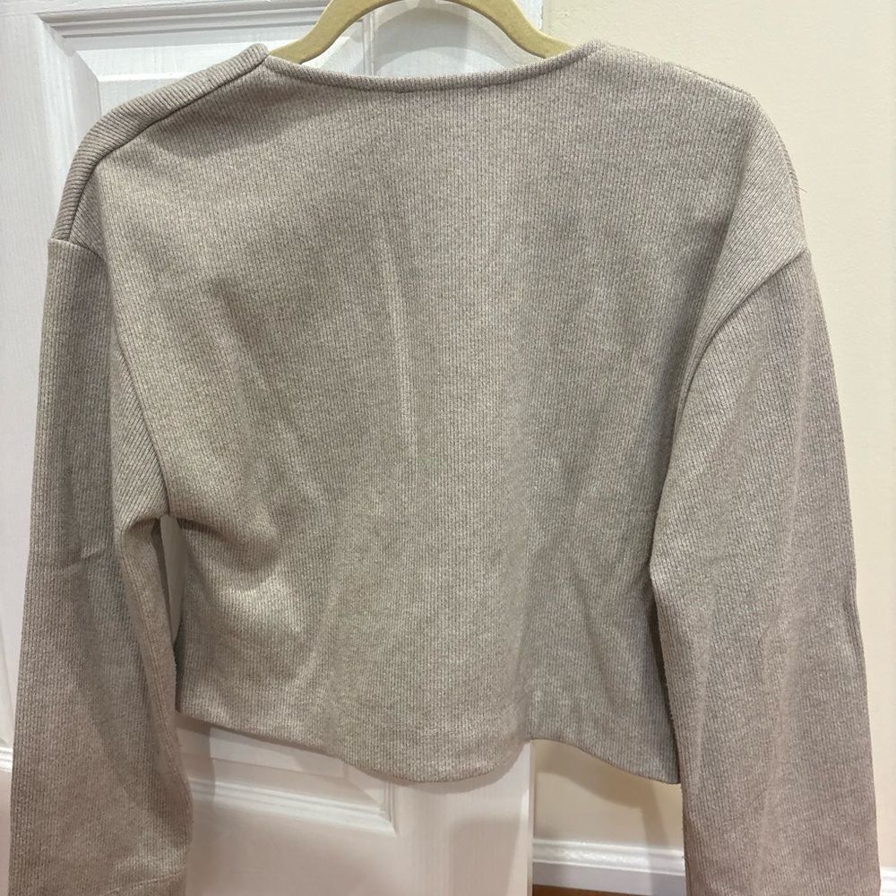 Zara Button-Up Cropped Cardigan Top Small - Picture 4 of 4